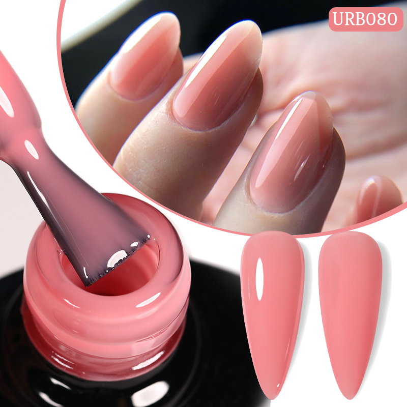 UR SUGAR 7ml Pink Nude Natural Rubber Base Gel Nail Polish Semi Permanent Chrome Sequins Soak Off Construction UV Gel Varnish