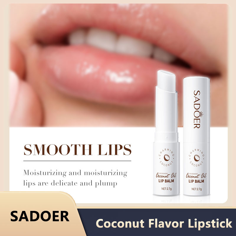 SADOER Coconut Lip Balm - Lasting Nourishment and Moisture for Men and Women - Daily Care Lip Balm