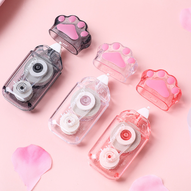 Cintas correctoras de 6m de largo, estudiantes, estudiantes, tareas de estudio, Corrector blanco Kawaii, cinta correctora, papelería, suministros escolares y de oficina