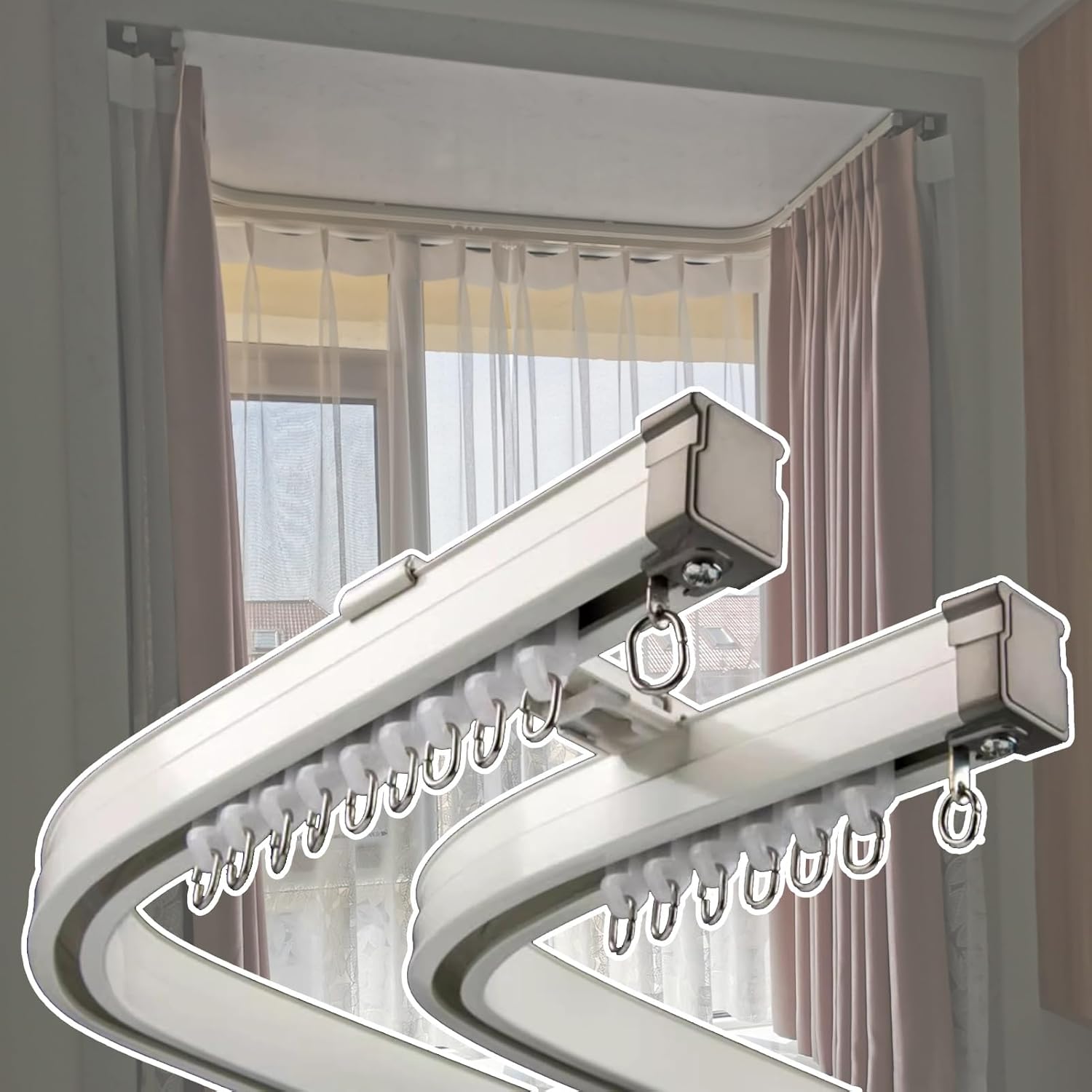 de ventana salediza, sistema flexible de aleación de aluminio para montaje en techo o pared, incluye herrajes, ideal para corti