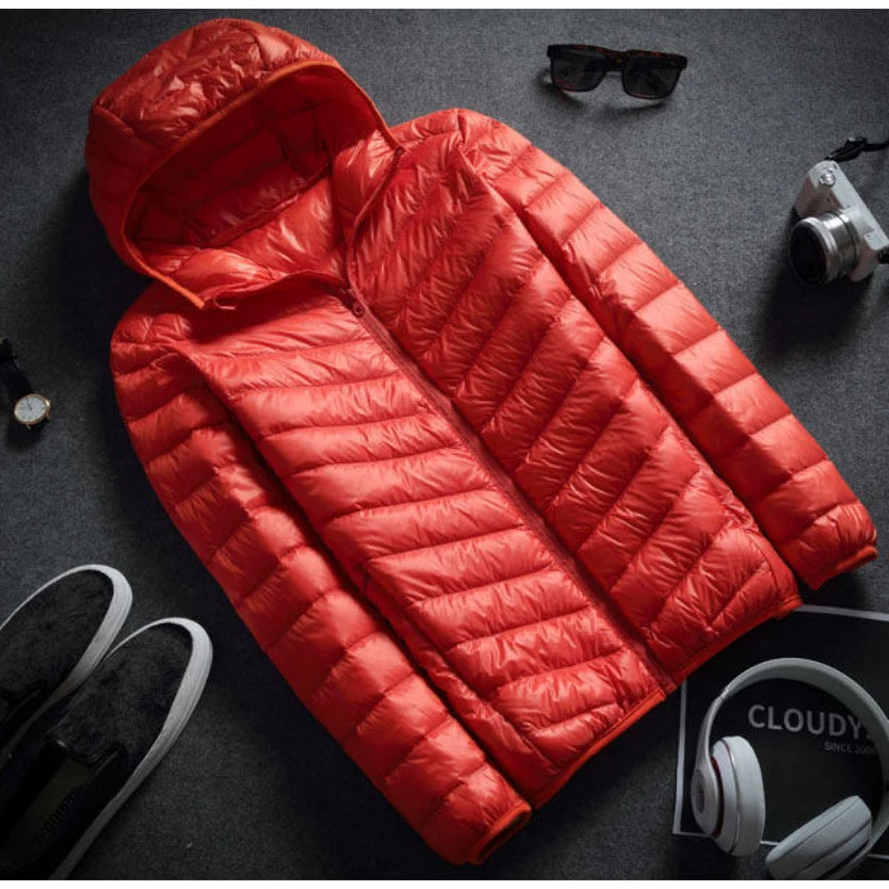 Chaqueta de plumón ultraligera con capucha para hombre, abrigo corto de algodón, ropa cálida, moda de invierno, novedad de 2022