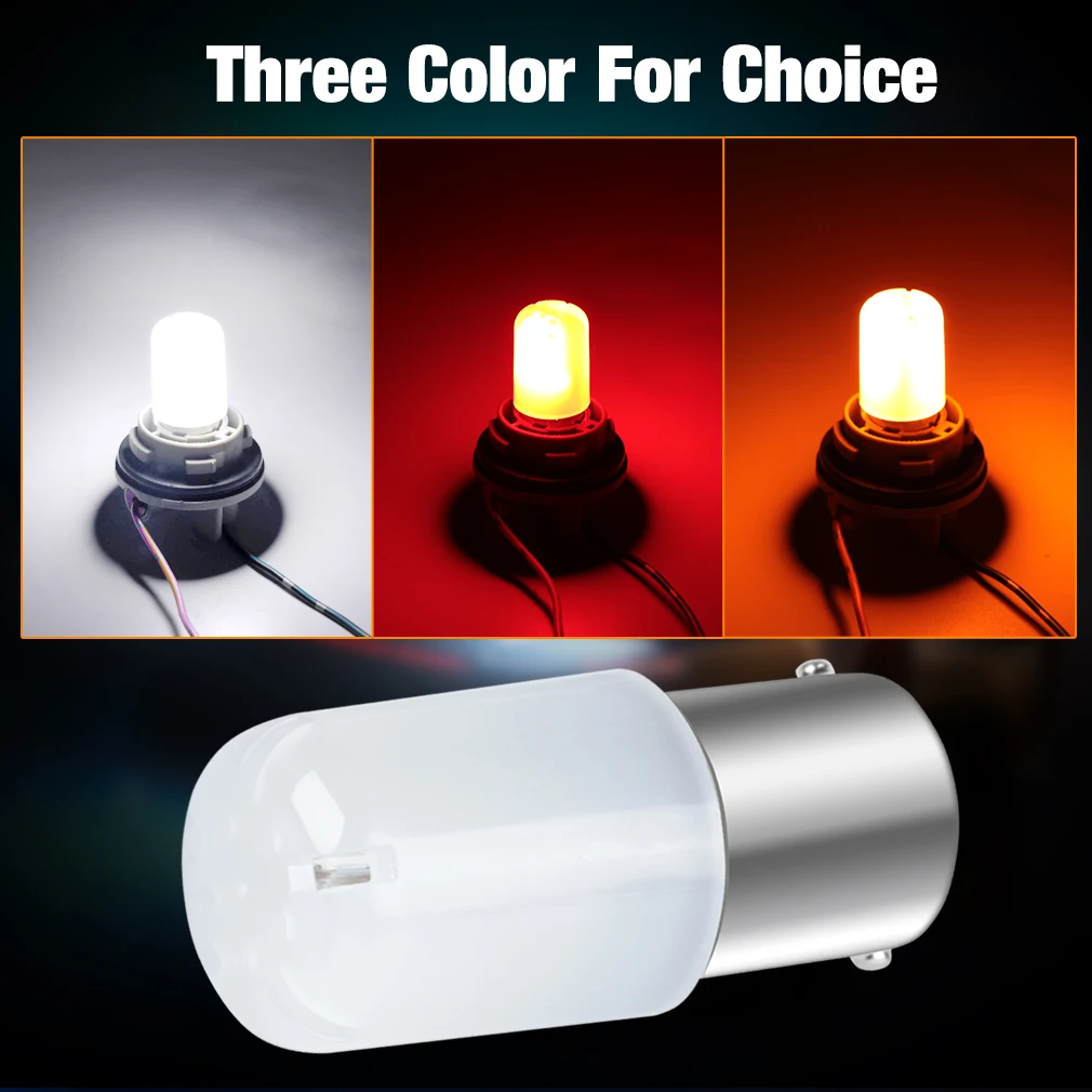2 Chiếc P21W Led 1156 BA15S 1157 BAY15D P21 5W R5W R10W Bóng Đèn Xe Ô Tô Biến Tín Hiệu Đèn 18SMD 3030 đèn Led DRL Chữ 12V Hổ Phách Trắng Đèn Phanh