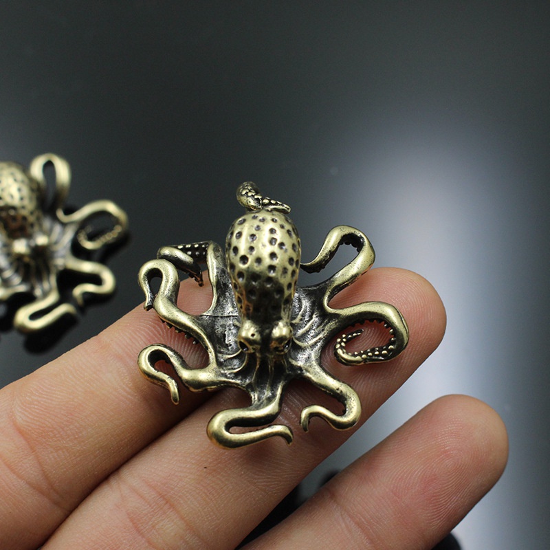 Brass Octopus Home Decoration, Cobre antigo, Estatuetas de animais, Miniaturas, Acessórios de mesa, Mesa criativa, Tea Pets
