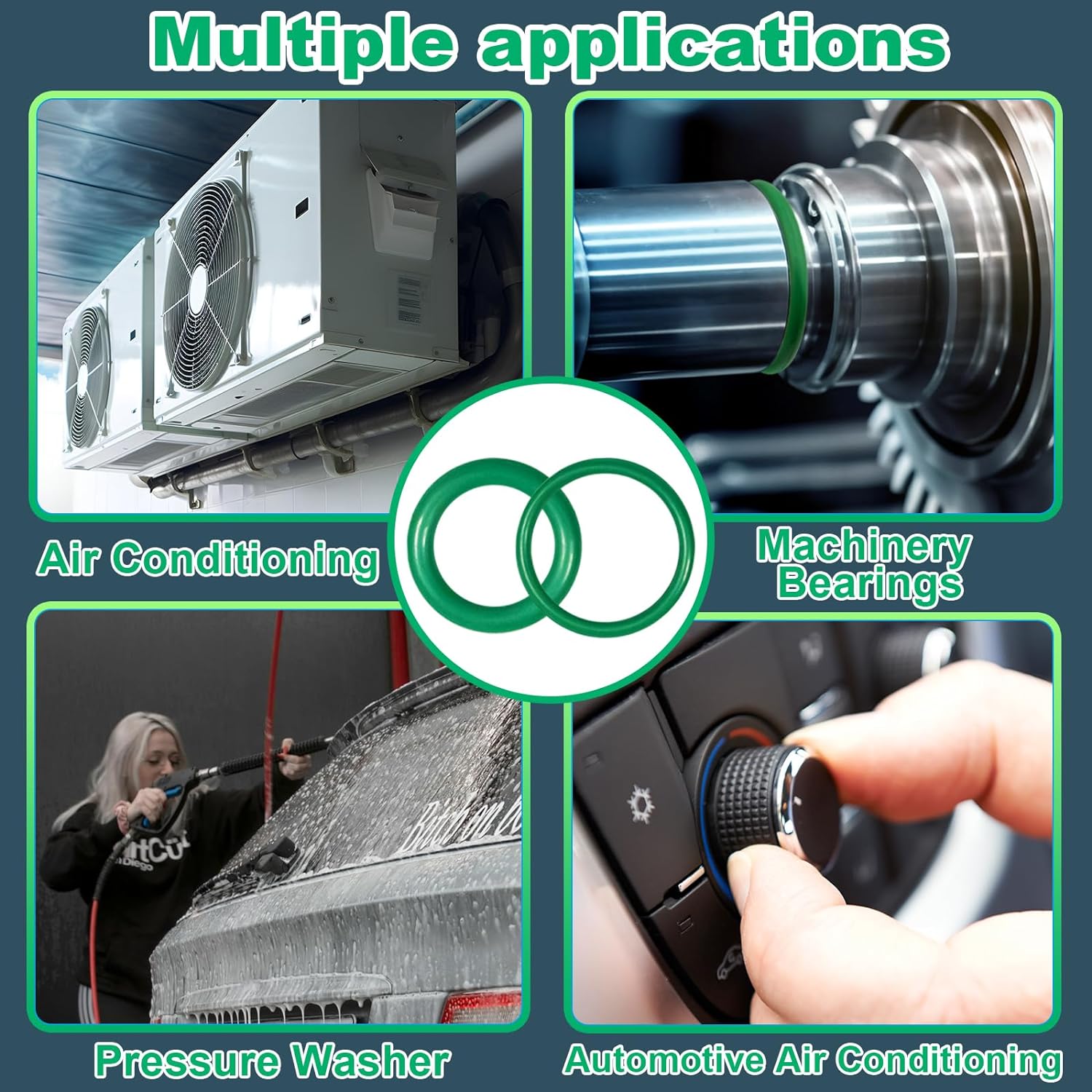 Kit O-ring per aria condizionata da 530 pezzi, set di assortimenti di O-ring in gomma con guarnizione di 18 dimensioni per compressore idraulico A/C automobilistico