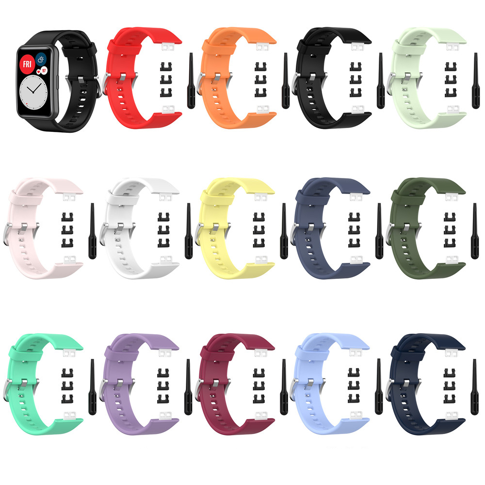Huawei Watch Fit 용 실리콘 스트랩 Huawei Fit 액세서리 용 도구가있는 스페셜 에디션 손목 밴드 교체 시계 밴드