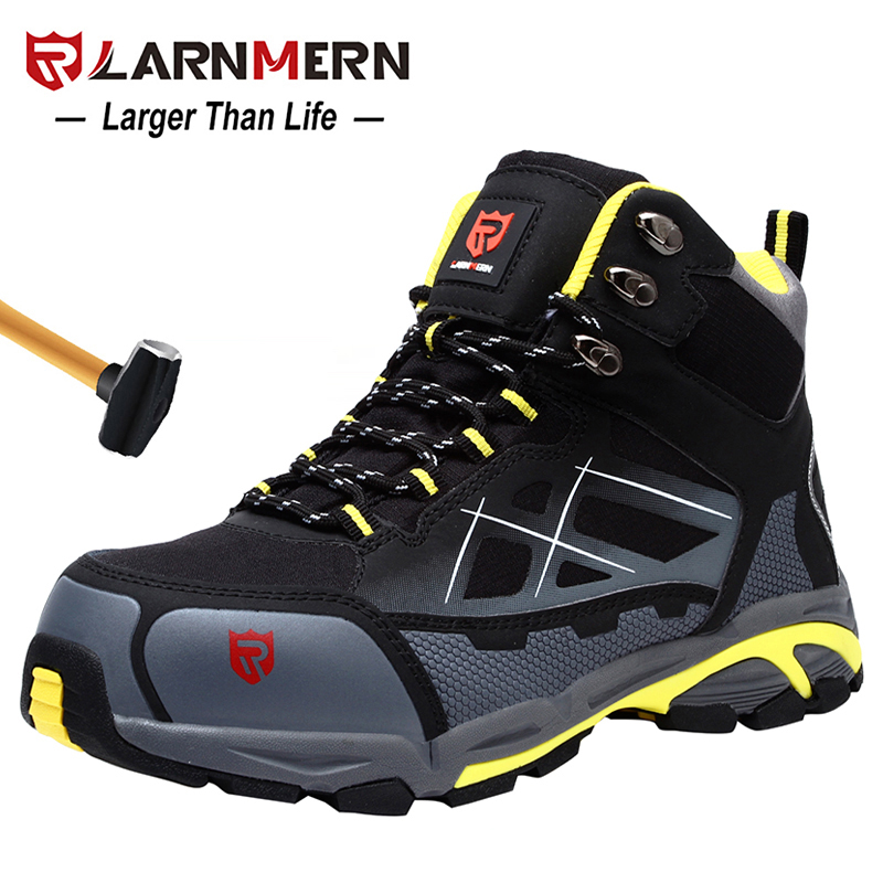 Larnmern Sicherheits-Arbeitsstiefel für Herren, Stahlkappenschuhe, pannensicher, antistatisch, rutschfest, Schutzstiefel