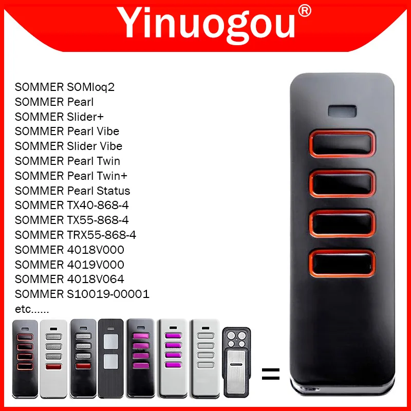 SOMMER Pearl Vibe Twin Status 4018 4019 TX55-868-4 4018V000 Garage Door Remote Control 868MHz SOMMER SOMloq2 Gate Remote Control