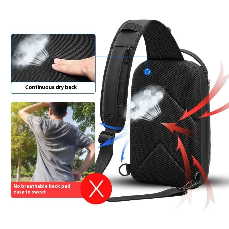 Sling Bags for Men Chest Waterproof Cross Body Shoulder Bag For Husband Gift Messenger Pack with USB Charging 9.7 Ipad