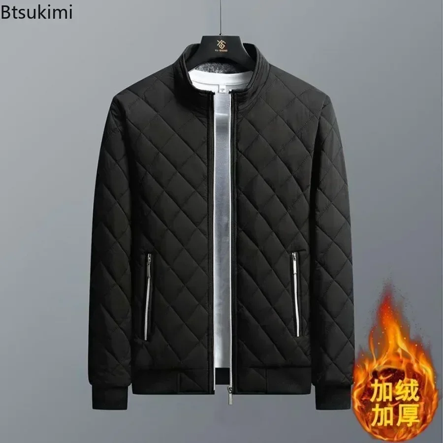 2025 Men's Thick Warm Bomber Jacket Coats Autumn Winter Fleece Lined Casual Jacket for Men Slim Fit Winter Clothing Parkas 5XL