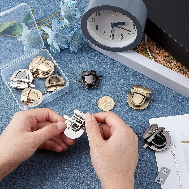 5/10 Stück Metallschlösser, Taschenverschluss, Fangschnallen für Handtaschen, Geldbörsen, Tragetaschenverschlüsse, Schnappverschlüsse, DIY-Handwerk, Hardware, Taschenzubehör