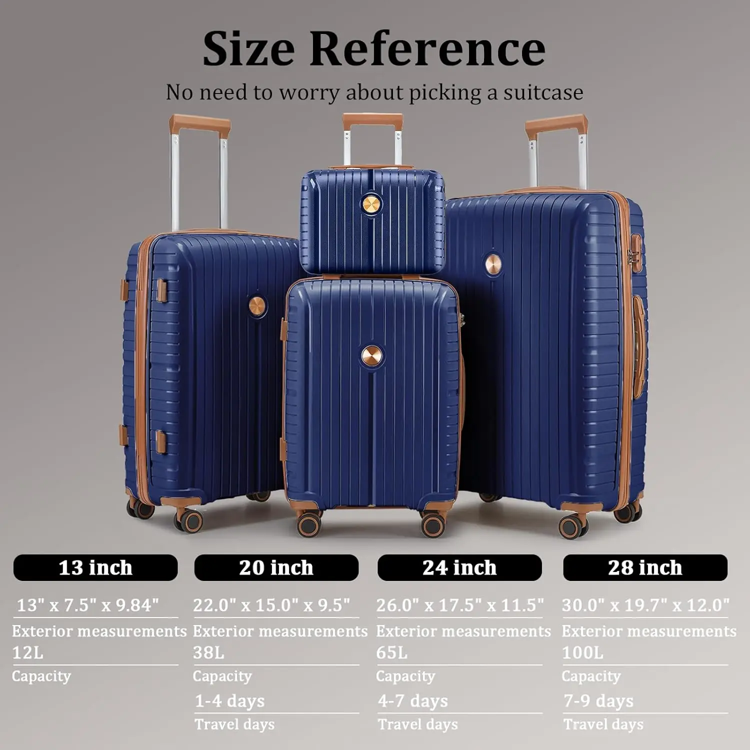 Conjunto de bagagem de viagem Joyway de 6 peças, mala resistente e durável com bolsa de lona expansível à prova d'água e bolsa de higiene pessoal, trava TSA