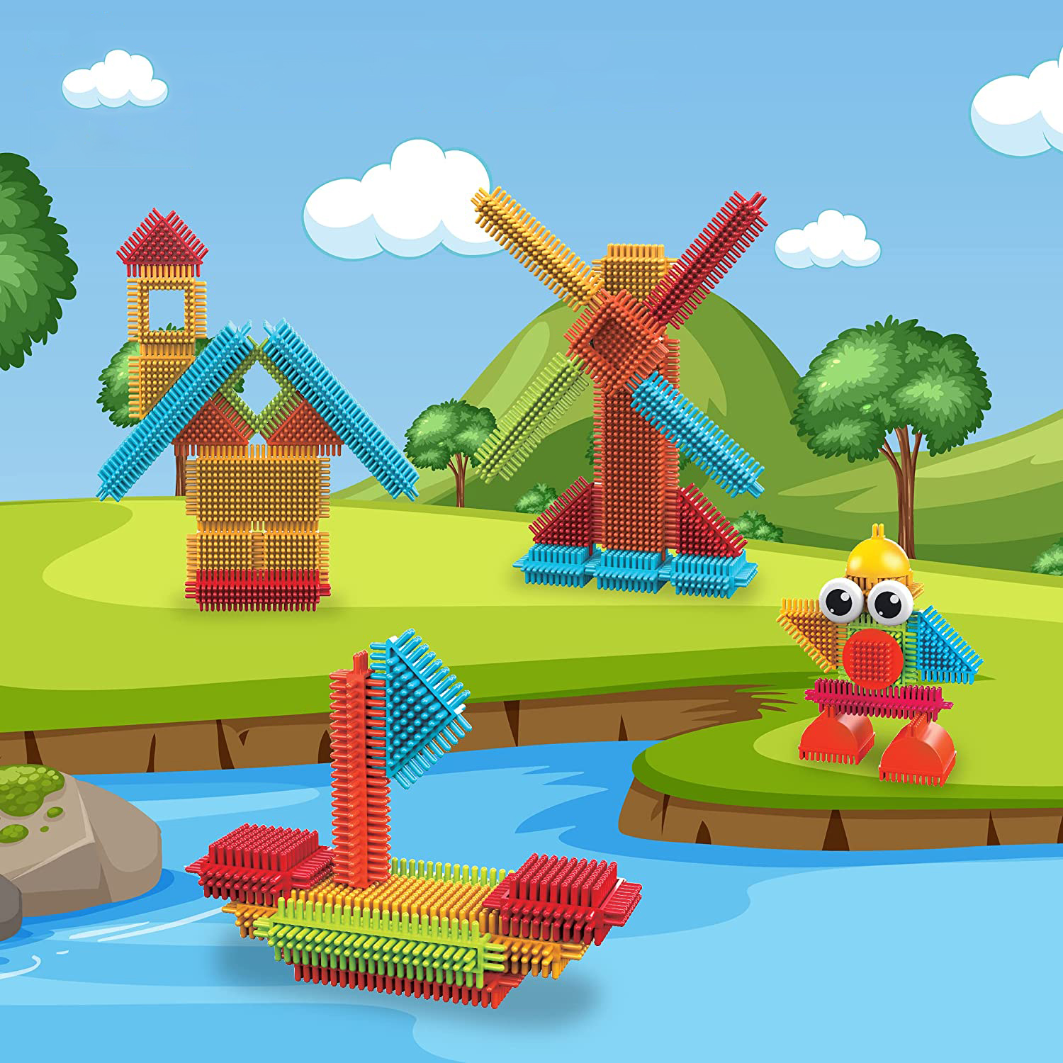 DIYビルディングブロックおもちゃ幼児インタラクティブ親子アセンブリのための子供の教育的なモデリングレンガ