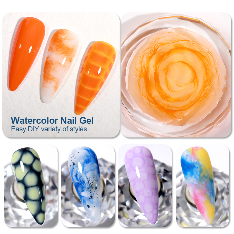 Esmalte de Gel AS Clear Blooming, 15ml, UV LED, esmalte de uñas para efecto de extensión, barniz de pintura de Gel de mármol, capa Base superior