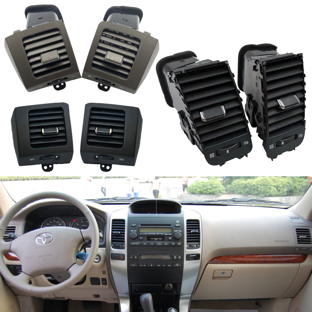 Air Vent Grille  A/C Vent Silver Decorative Frame For Toyota Land Cruiser Prado LC120 2003-2009