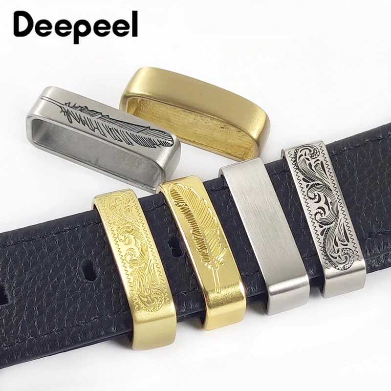 1 peça 35/40mm cintos de metal laços de cinto de couro de latão fivela para jeans masculinos roupas diy artesanato acessórios de hardware