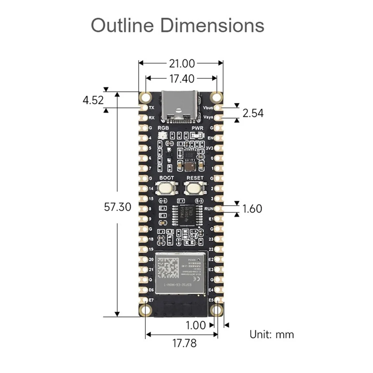ATP-ESP32 C6 M Papan Pengembangan WiFi 6 Mikrokontroler ESP32 C6 MINI 1 Modul Mendukung ESP IDF
