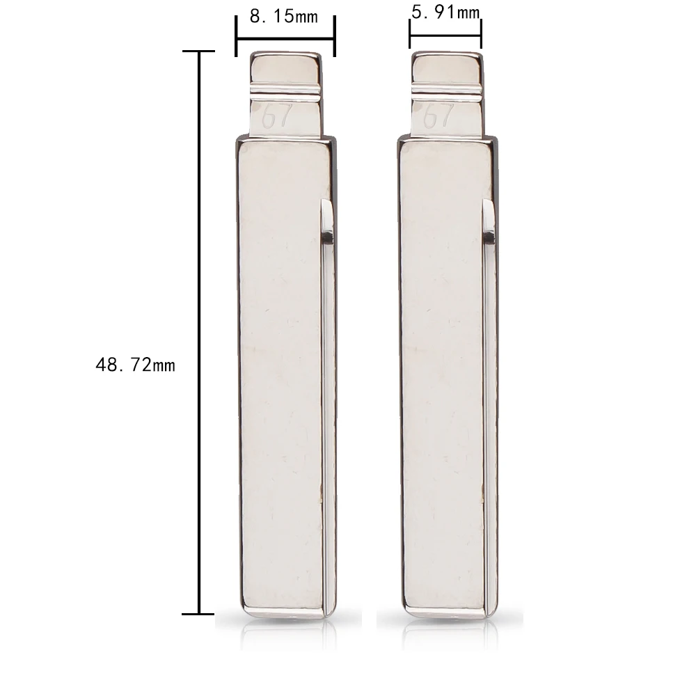 10 個のノーカットフリップメタルキーブレード 67 #   HU92 BMW KD Keydiy Xhorse VVDI リモコンユニバーサル No.67 車リモコンキーブランク