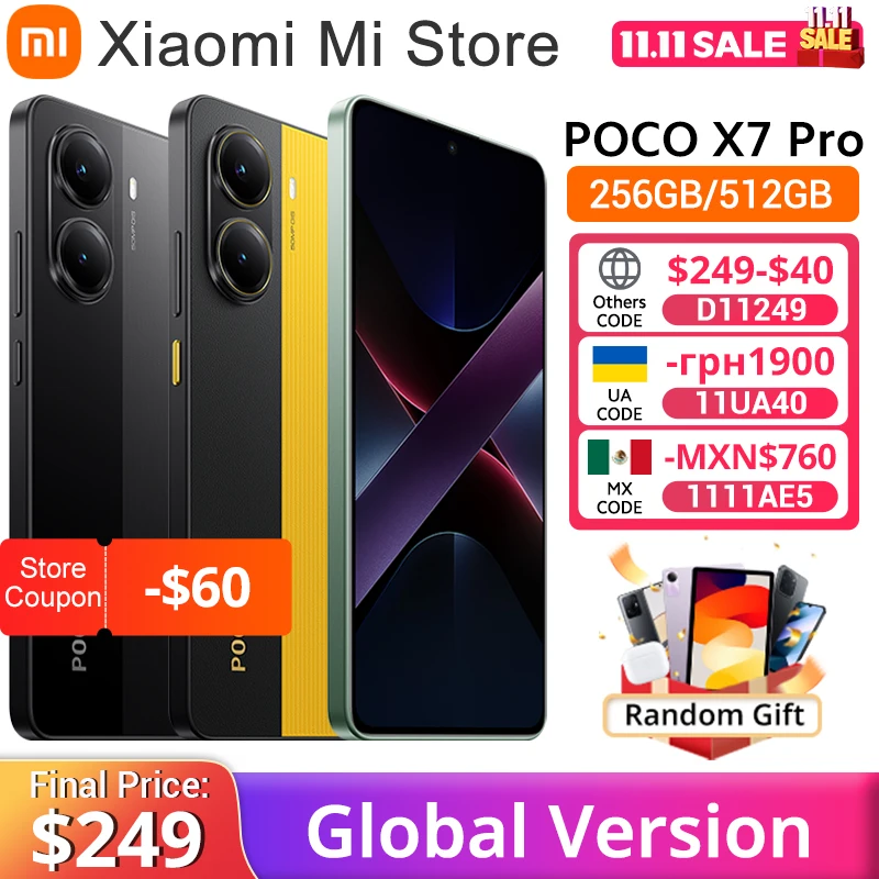 Global Version POCO X7 Pro Smartphone Dimensity 8400-Ultra HyperCharge NFC 6000mAh 90W 6.67" AMOLED display 50MP camera