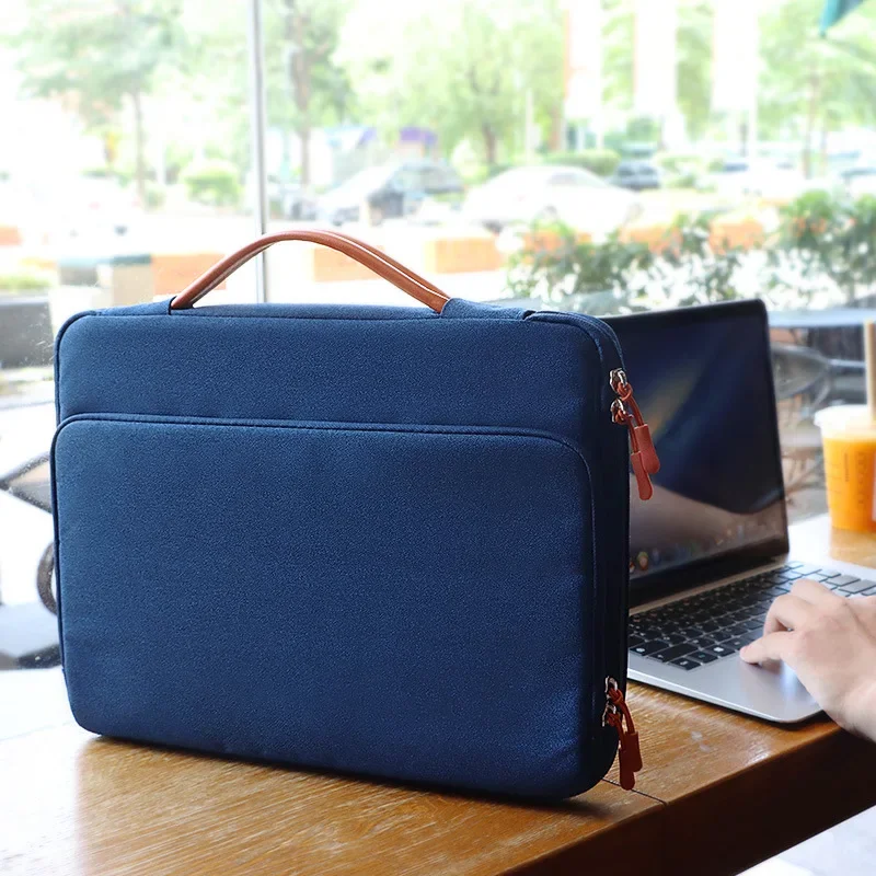 2021กระเป๋าแล็ปท็อปใหม่สีตัดกันกระเป๋าถือโน๊ตบุ๊คสำหรับ MacBook 13/14/15นิ้วกระเป๋าพกพาแล็ปท็อปกระเป๋าเอกสารกระเป๋าเดินทาง