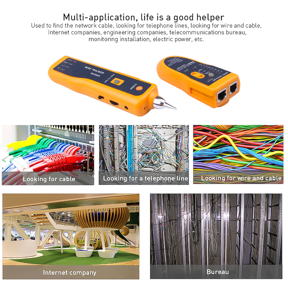 LAN ネットワーク ケーブル テスター Cat5 Cat6 RJ45 UTP STP ライン ファインダー 電話線トラッカー トレーサー診断トーン距離ケーブル テスター