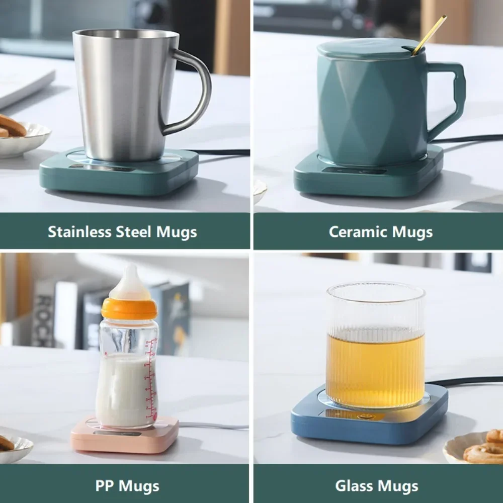 55 ℃   Calentador de tazas, taza de café, calentador de tazas, té de la leche, almohadilla calefactora de agua, calentador de tazas, estera cálida, posavasos de temperatura constante 110/220V