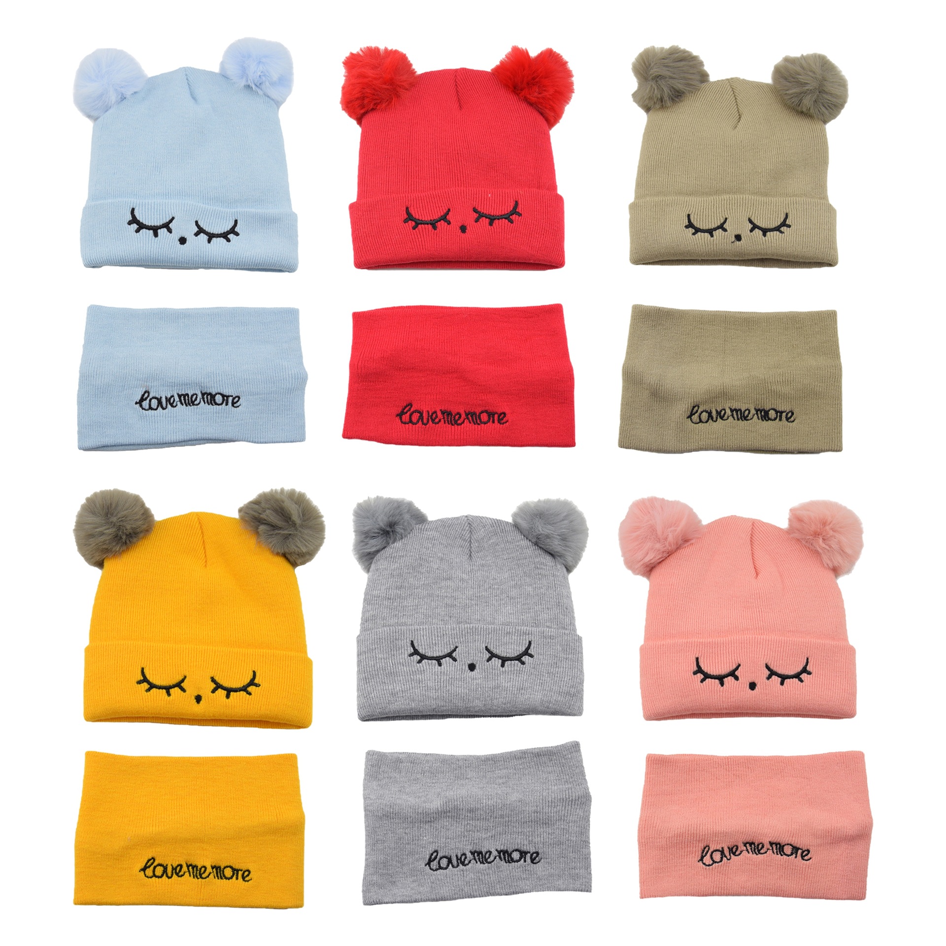 Otoño primavera bebé algodón tejido sombrero bufanda conjunto infantil niños niñas cuello bufanda invierno cálido niño dibujos animados trajes de bebé