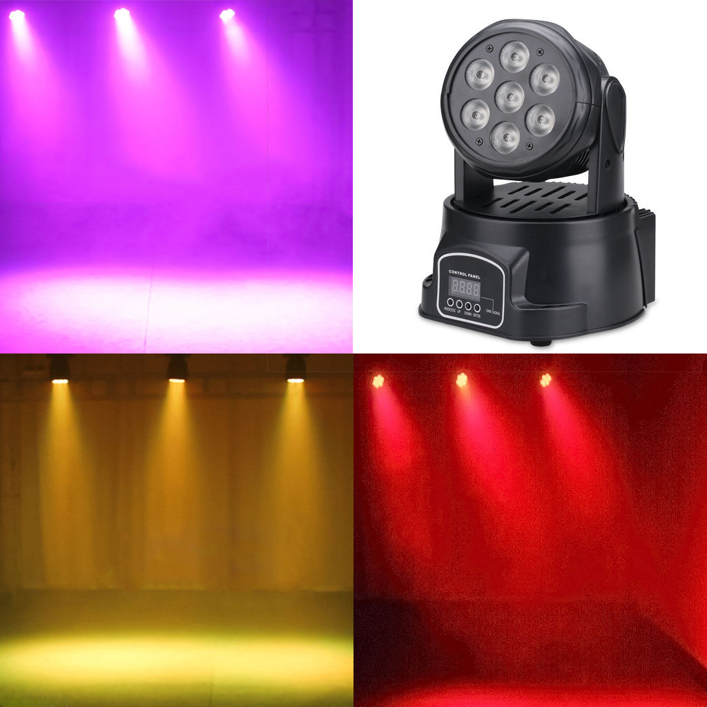4 pièces LED Wash7x12W RGBW éclairage à tête mobile 4in1 RGBW pour Disco DJ KTV 12/16DMX canaux LED lumière de scène Dj