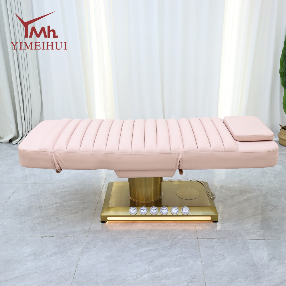 Roze esthetische stoel Cosmetisch spa-bed Elektrische gezichtsstoel Synthetisch leer Schoonheidssalon Lash Massage Bed