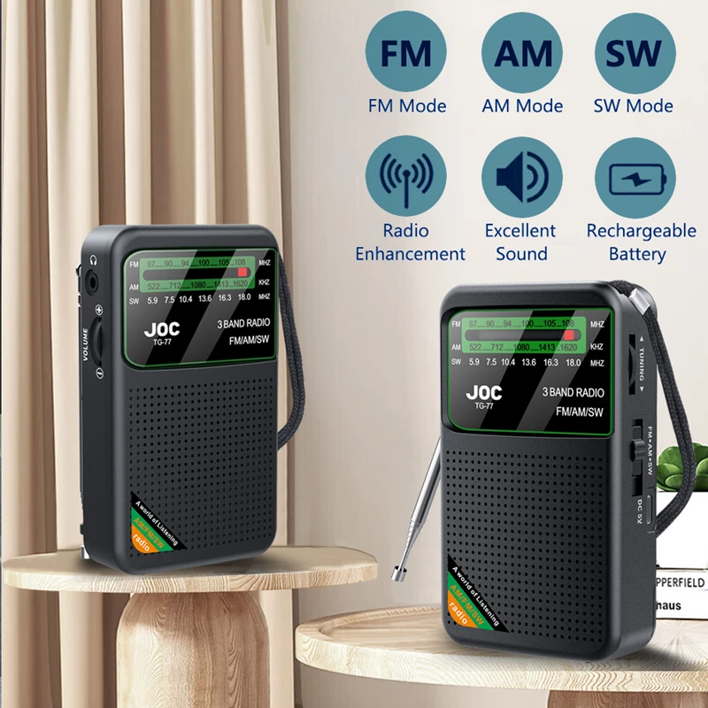 Xiaomi Radio de banda completa Radio portátil Am Fm Sw Radio multifunción excelente Radio Transistor de recepción con altavoz