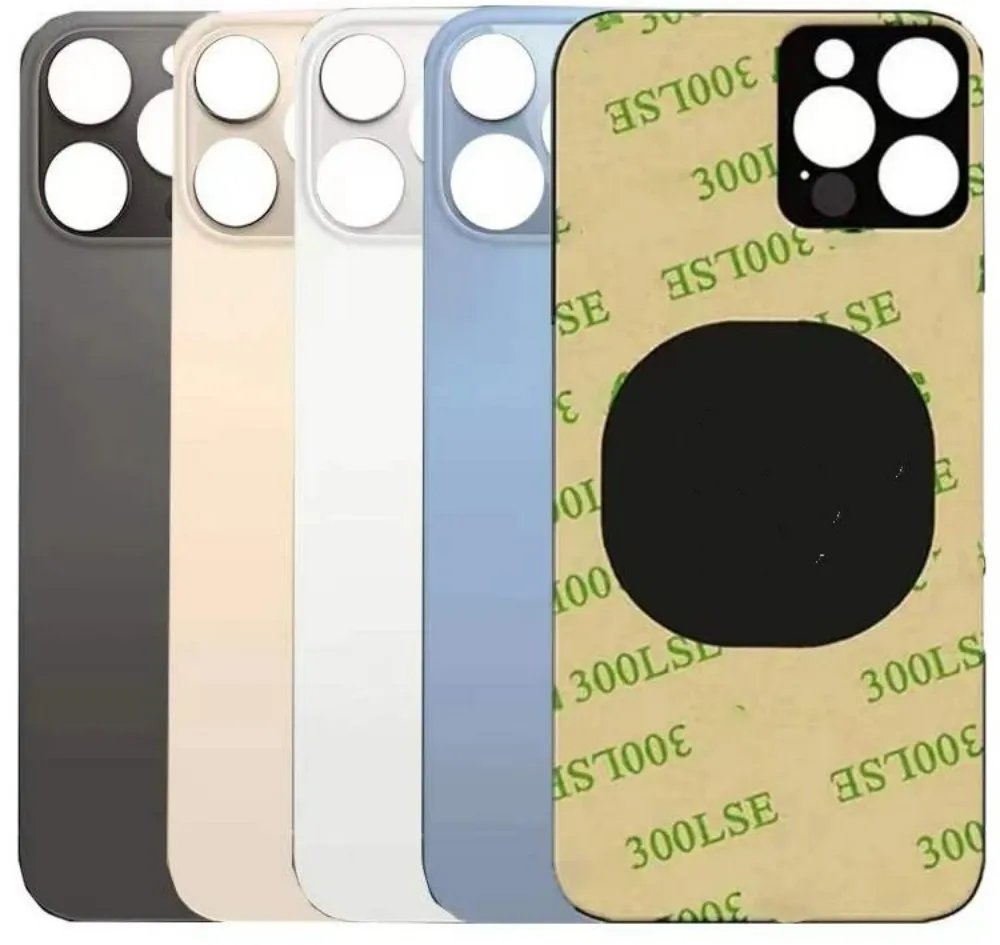 Zurück Glas + 3M kleber Für IPhone 13 Pro-13 Pro Max Zurück Abdeckung Glas Schnelle Ersatz Gehäuse Batterie Abdeckung große Loch Hinten Glas