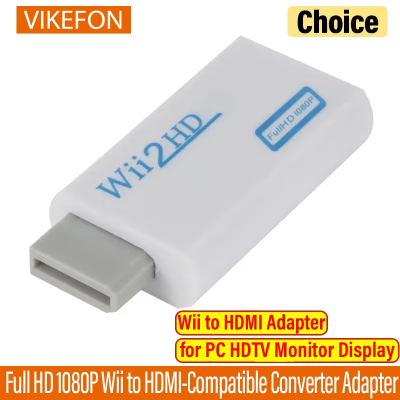 Full HD 1080P Wii to HDMI-Compatible Converter Adapter Wii2HDMI-Compatible Converter 3.5mm Audio for PC HDTV Monitor Display