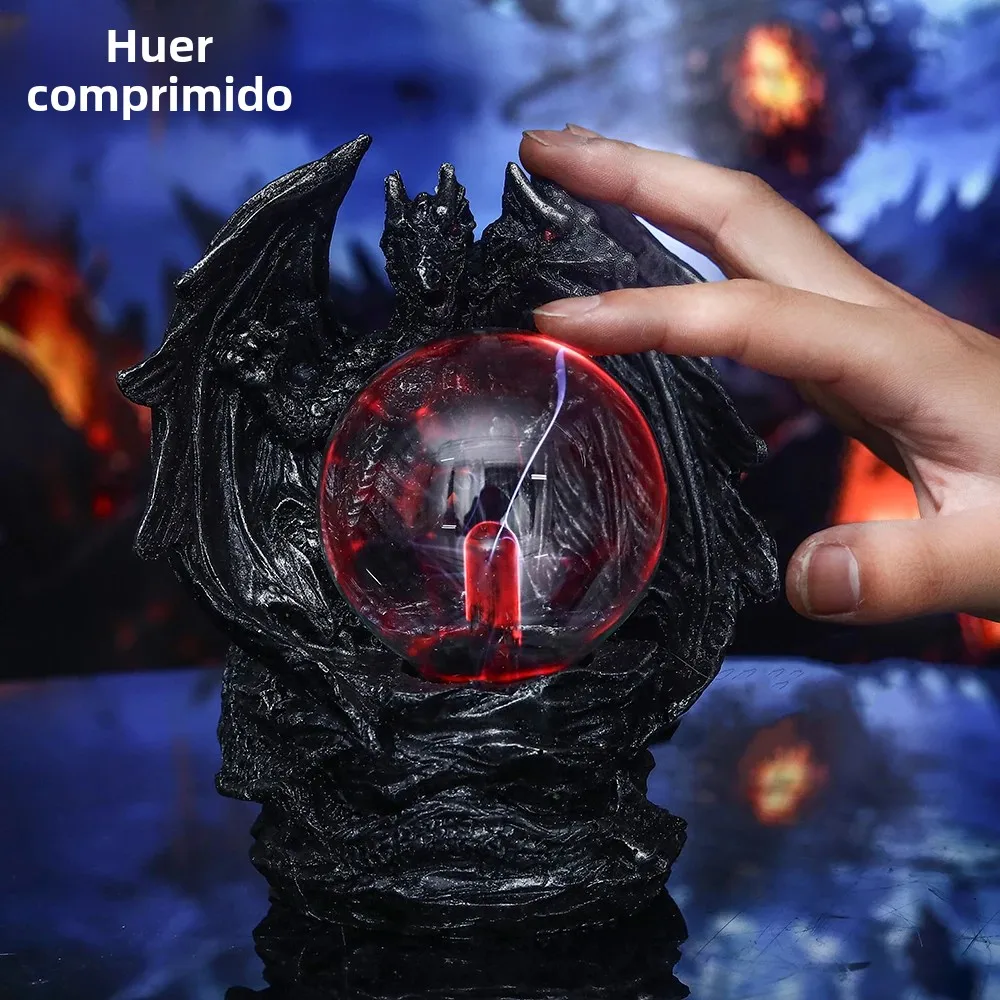 Lámpara de Plasma de dragón de doble cabeza, 5V, USB, bola de cristal de 3 pulgadas, inducción táctil, iluminación científica, decoración de mesa interior fresca