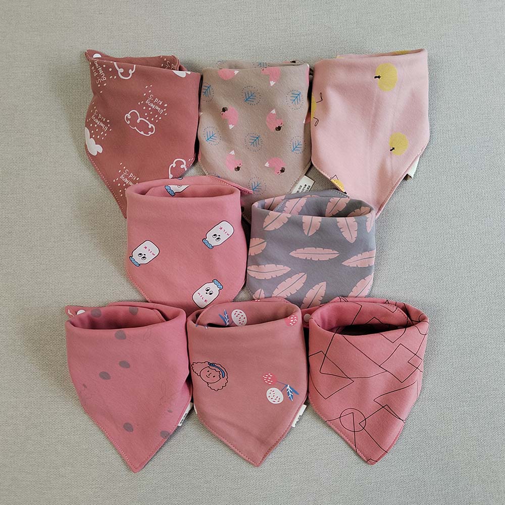 Baberos para bebé, Bandana triangular de algodón suave para alimentación infantil, paño para eructar, toalla para la dentición de recién nacido, accesorios para niño y niña, 8 piezas