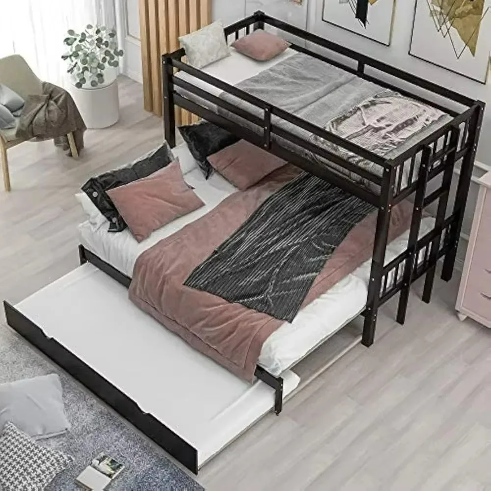 Bunk Beds Twin Over Twin/King with Trundle, Twin Over Pull-Out Bunk Bed, Extendable Bunk Beds Bed Bases & Frames