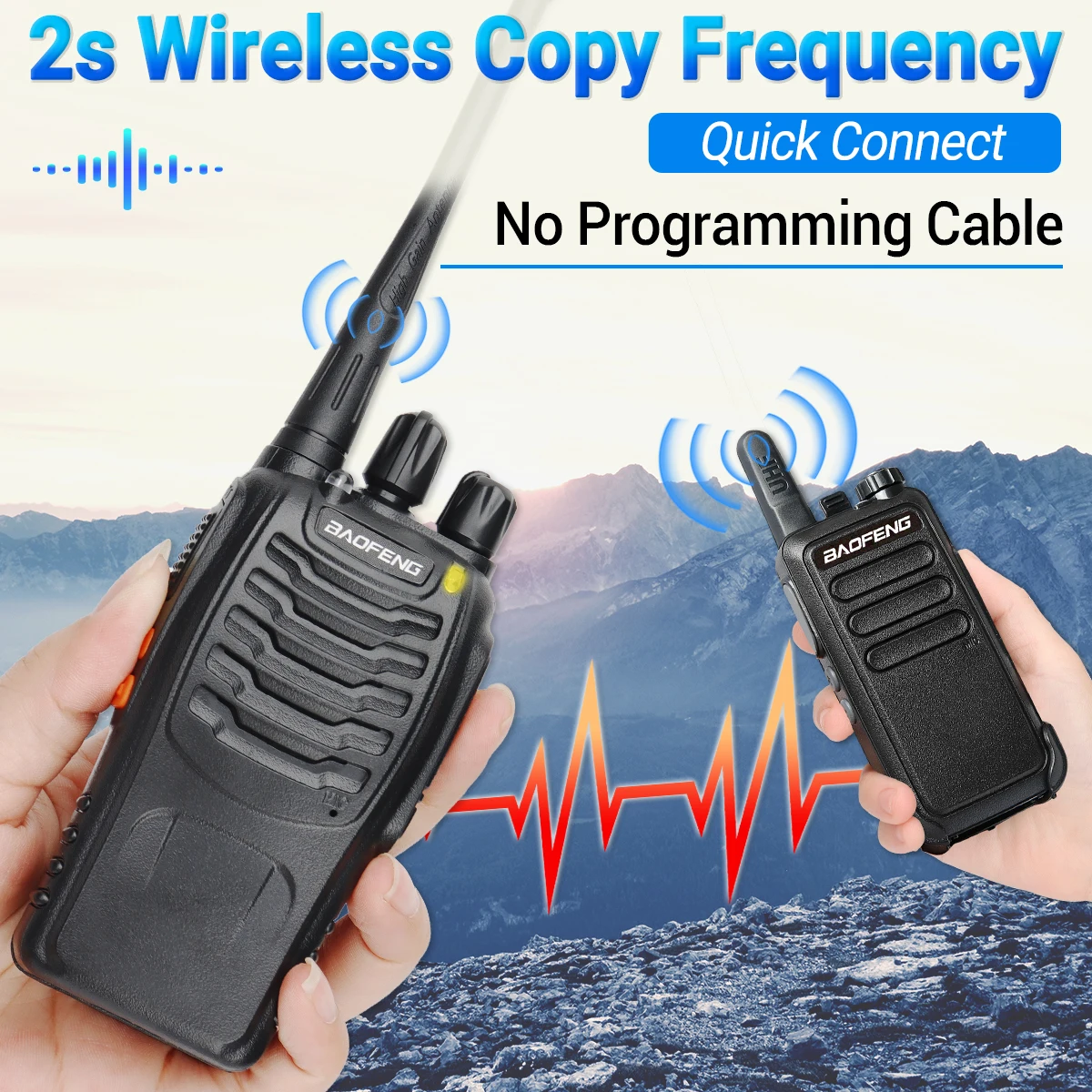 2/4 stücke Baofeng BF-888S Pro Walkie Talkie Langstrecken drahtlose Kopier frequenz UHF tragbare USB-Ladegerät Amateurfunk für die Jagd