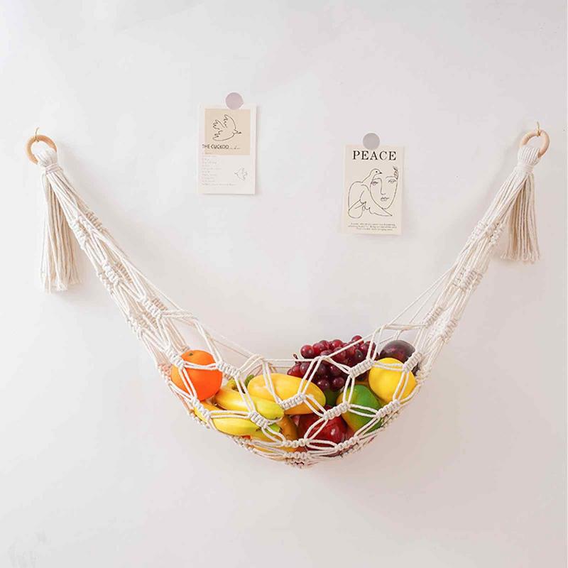 Hamaca de macramé para habitación de niños, red de almacenamiento de juguetes, decoración Bohemia, animales de peluche