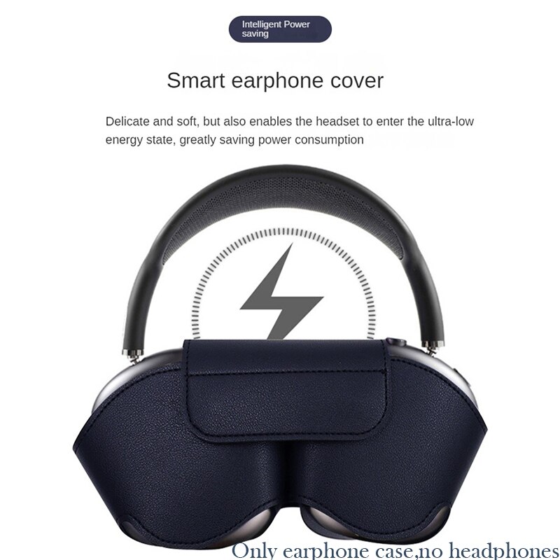 Für airpods max schutzhülle handheld blue tooth kopfhörer organizer leder kabellose kopfhörer hülle