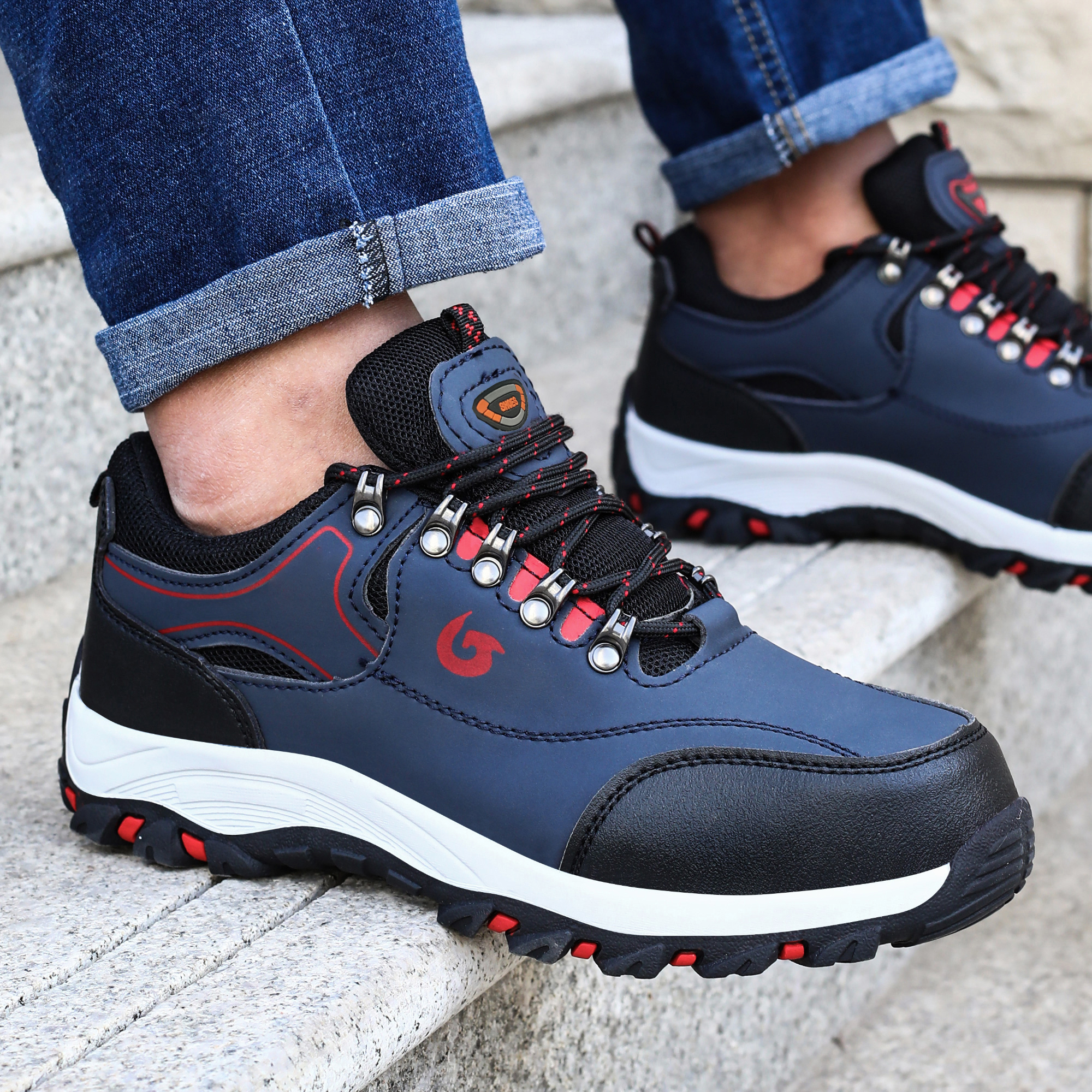 Sapatos de dedo do pé de aço para homens botas de trabalho à prova de punctura sapatos de segurança de trabalho sapatos de trabalho de proteção calçados masculinos tênis de segurança