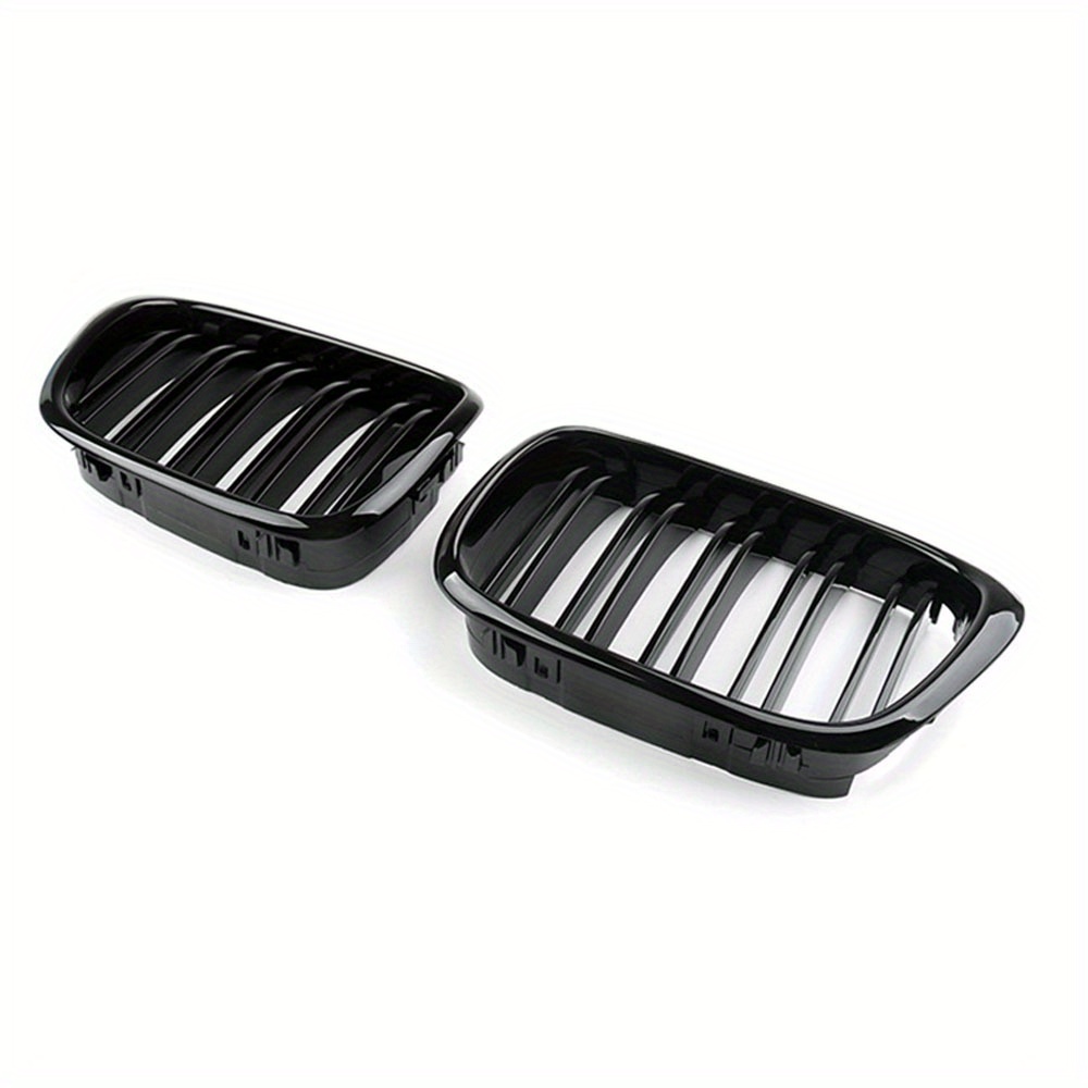 For BMW E39 5 Series 525 528 1999-2003 Glossy Black Grille Car Front Hood Racing Grille Auto Accessories Dual Line Intake Grille