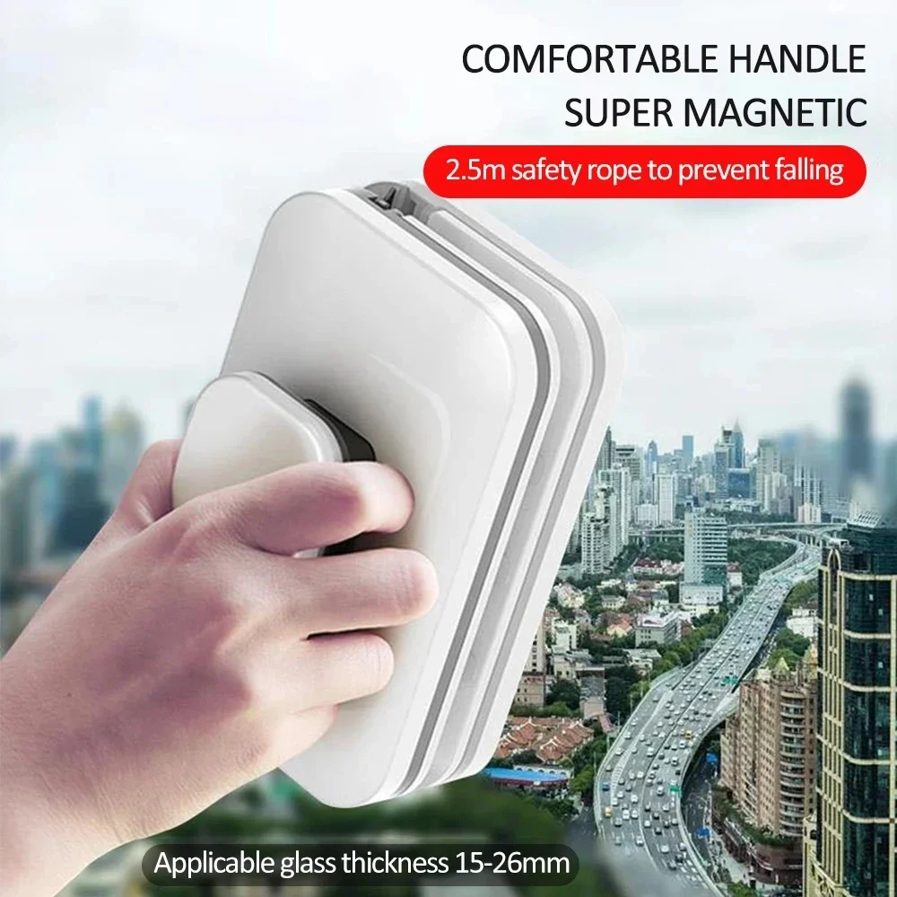 Limpiaparabrisas de superficie de vidrio, herramienta de limpieza magnética de doble cara, limpiador de ventanas de esponja, cepillo de limpieza de vidrio magnético para el hogar
