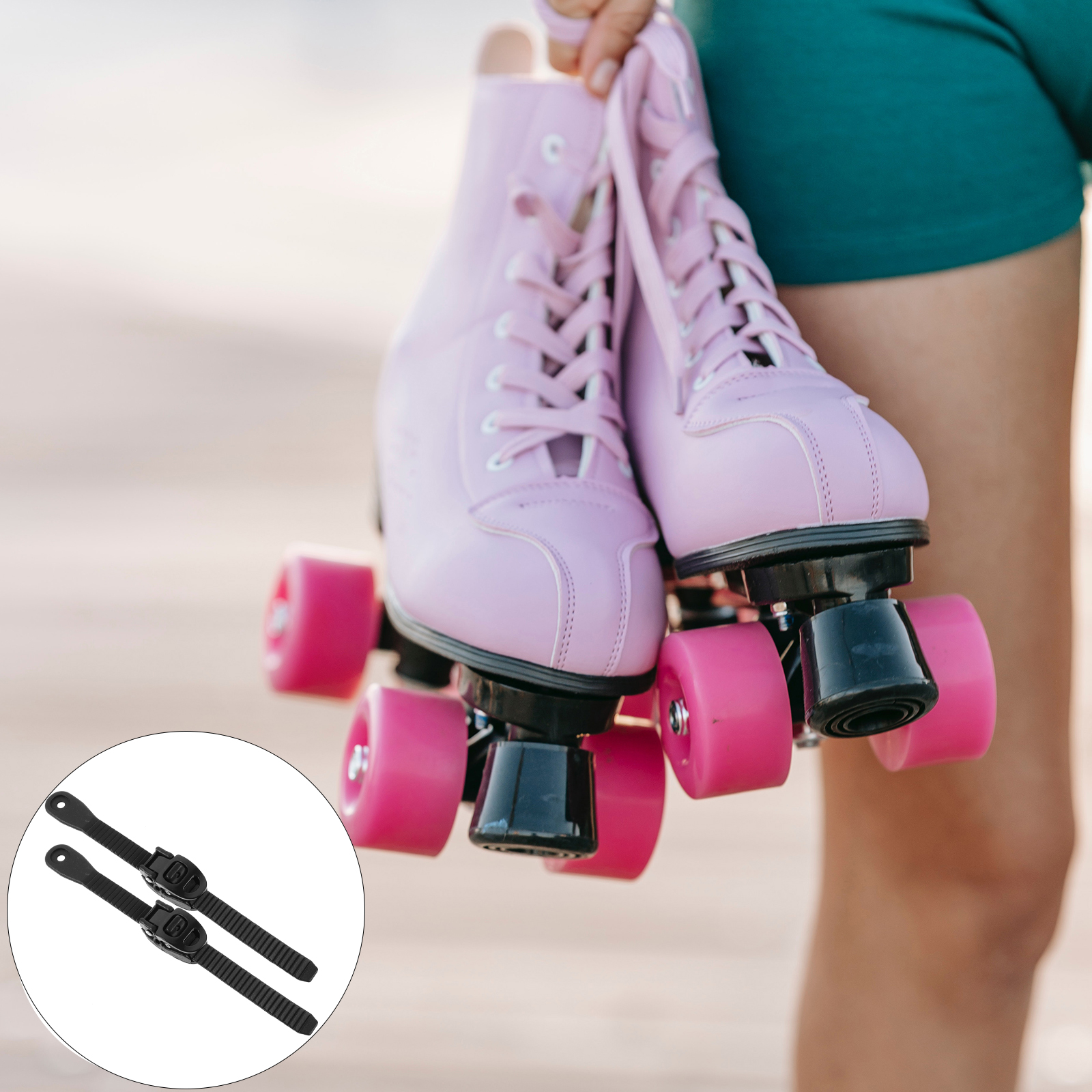 2 Sets Shoe Laces Professional Buckle Straps Adjust Roller Skate Shoes Ice Skates Fixing Skating Hoverboards Roller Accessories