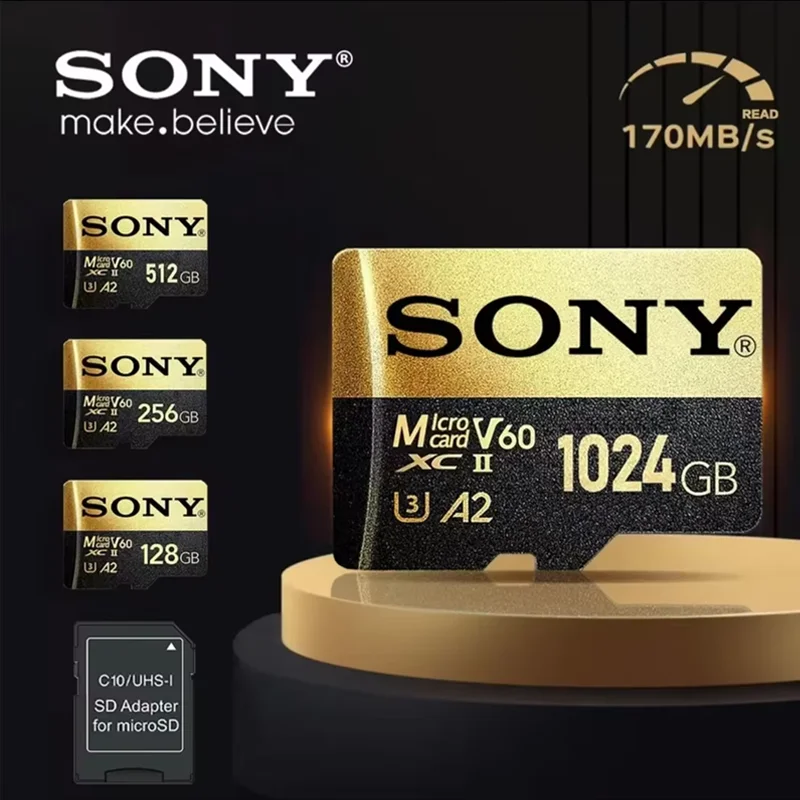 Карта памяти SONY TF 1 ТБ Высокоскоростная карта Micro SD 1024 ГБ 128 ГБ 256 ГБ 512 ГБ A2 U3 V30 SD TF флэш-карты для телефона Xiaomi Компьютер