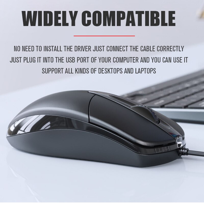 Souris d'ordinateur filaire USB souris optique Gamer PC portable ordinateur portable souris souris pour bureau usage domestique