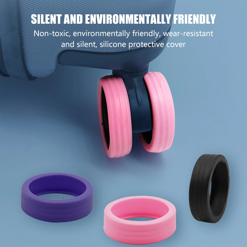 Protector de rueda de silicona para compartimento de equipaje, cubierta protectora de rueda, cubierta de carrito, funda con ruedas silenciosa, accesorios para maleta, 32/8 Uds.