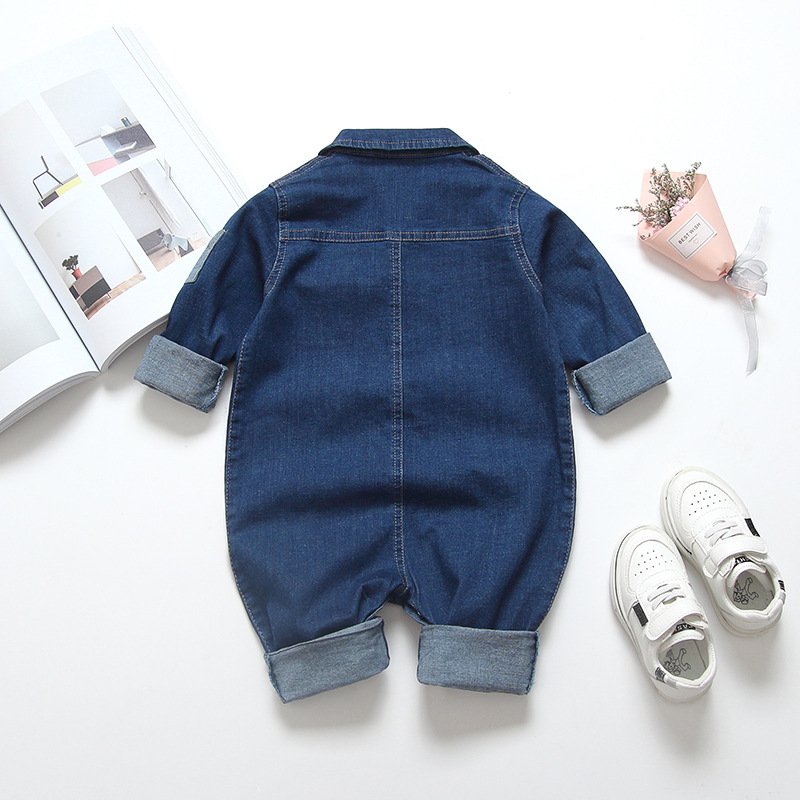 IENENS Baby Strampler Neugeborene Overalls Kleidung Denim Einteiler 0-18 Monate Junge Mädchen Weiche Anzüge Kinder Kleidung