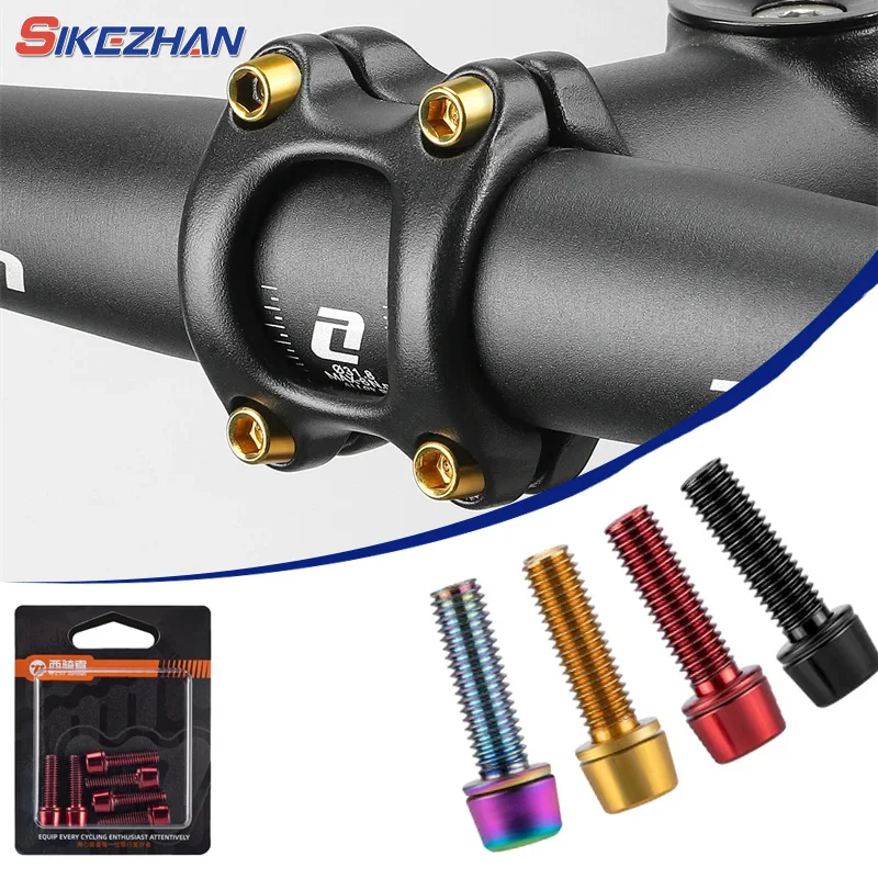 6 stücke M5x18mm Fahrrad Vorbau Schraube Legierung Stahl Sechskantschraube MTB Road Fahrrad Lenker Vorbauten Schrauben Versteifende Fahrrad Teile
