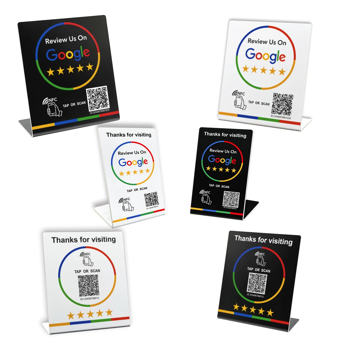 NFC 215 Programmeerbare QR-code TAP Google Review Acrylstickers Kaart NFC-stationtabel 13,56 MHz Waterdichte NFC-standaard Review-kaart