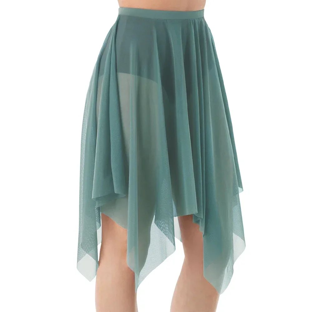 MiDee ตาข่าย Wraps บัลเล่ต์ Classwear กระโปรงเต้นรําการแข่งขันเสื้อผ้าเอวยางยืด Non-กางเกงที่แนบมา