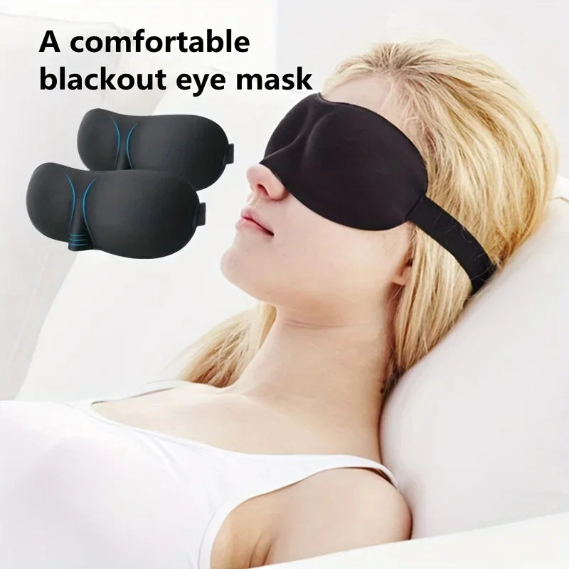 Máscara de ojos opaca suave 3D para dormir, cómoda cubierta acolchada para sombra de ojos, ayuda para relajarse en viajes para hombres y mujeres