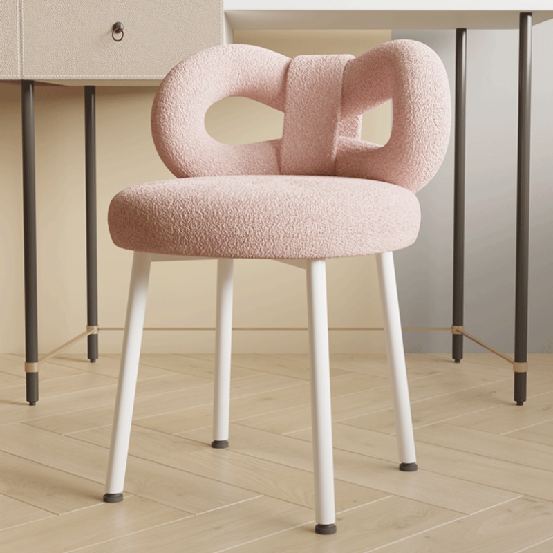 Silla de tocador sencilla y moderna, taburetes de maquillaje para el hogar, taburete con respaldo estilo crema para dormitorio de niña, silla cómoda para el hogar, recién llegado